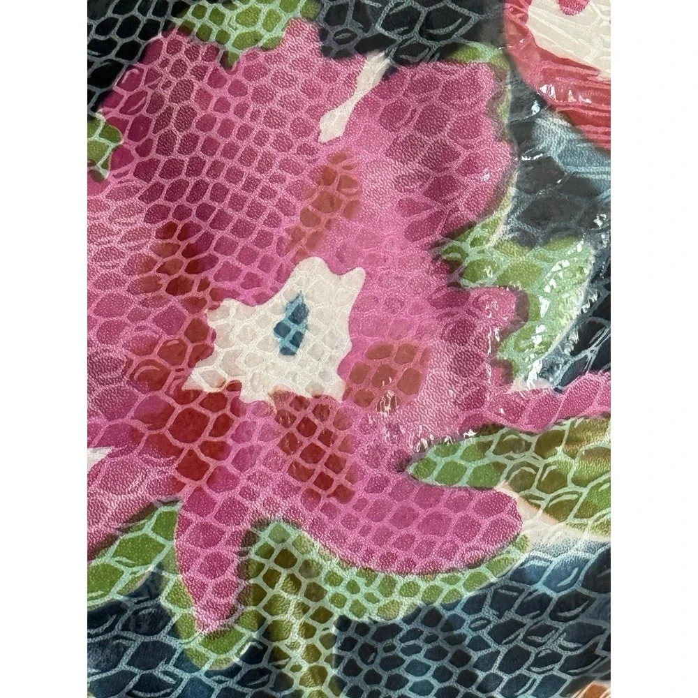 Hobo Intl Floral Snakeskin Embossed Patent Leather Shoulder Bag Multicolor